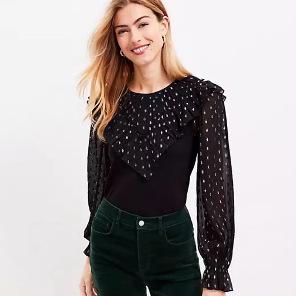 LOFT Elegant Black Blouse